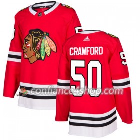 Adidas Maillot de Hockey Chicago Blackhawks Corey Crawford 50 2017-2018 Rouge Authentic - Homme